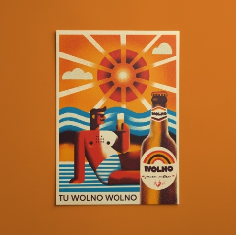 Pocztówka TU WOLNO WOLNO