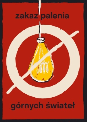 Pocztówka ZAKAZ PALENIA GÓRNYCH ŚWIATEŁ
